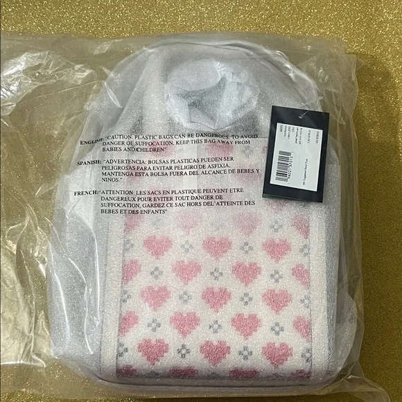 NIB Kate Spade Manhattan Pixel Hearts Saffiano Leather Mini Tote